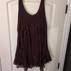 Free people flowy maroon dress.